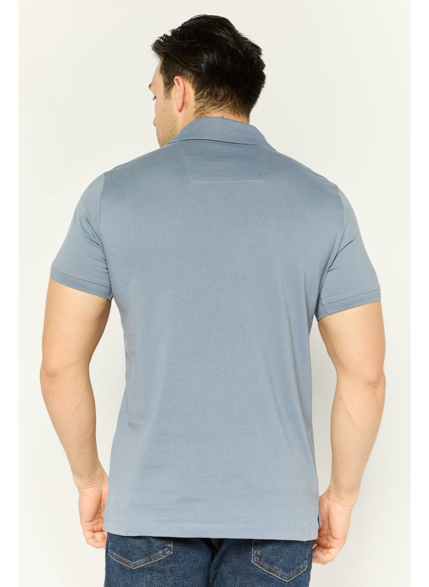 Men Regular Fit Brand Logo Short Sleeves Polo Shirt, Slate Grey - pzsku/ZC83276313255B93D246DZ/45/_/1737642009/d609a8aa-4a3b-44ee-b023-35b046627955