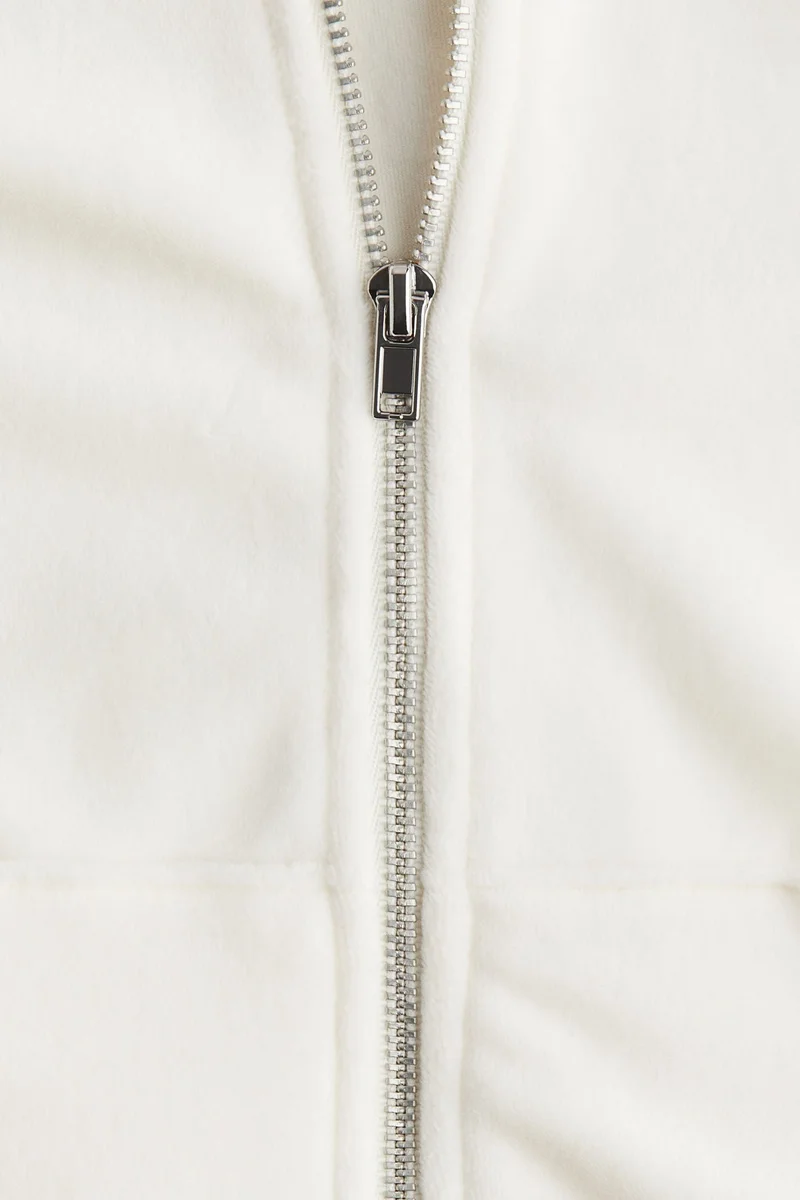 H&M Velour zip-through hoodie