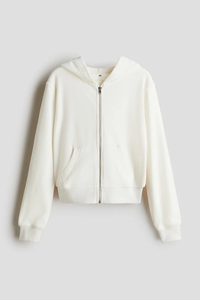 H&M Velour zip-through hoodie