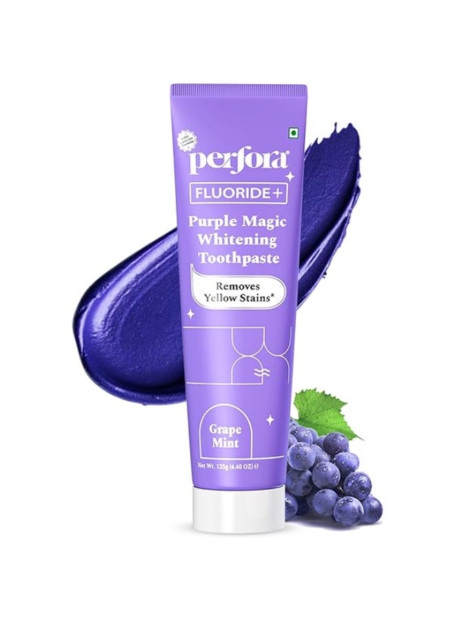 Perfora Purple Whitening Toothpaste-125g | Purple Toothpaste For Teeth Whitening | Teeth Stain Remover | Enamel Safe & Effective Teeth Whitener Oral care | Grape Mint - Image 4