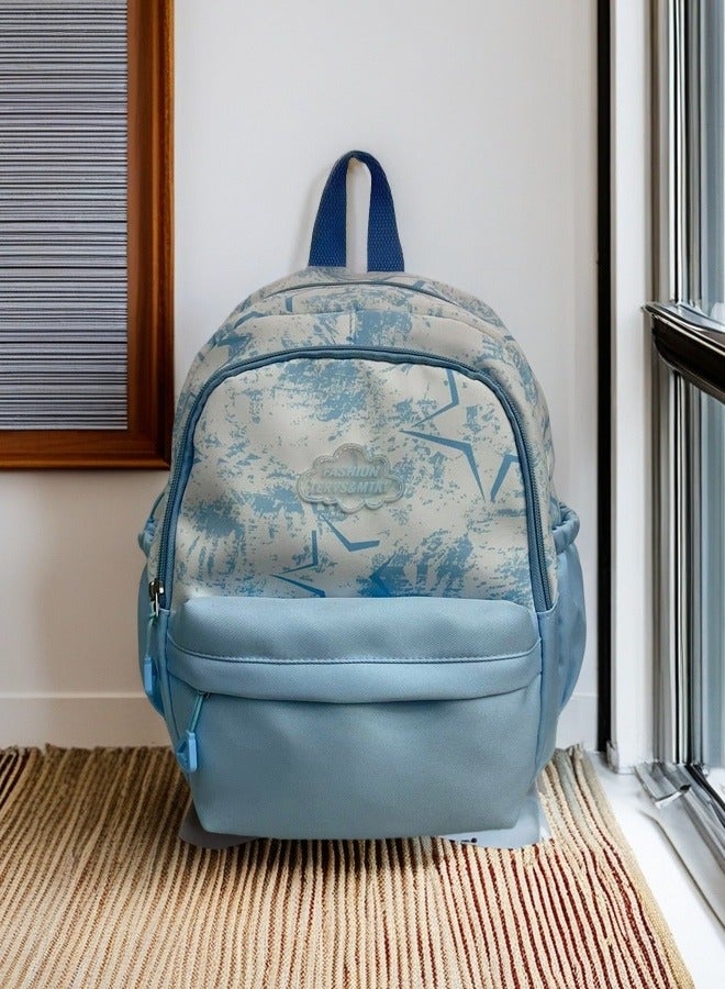 FASHION Trendy Light Blue Star - Splatter Design Student Backpack High Quality Wear-Resistant Fabric, With Certain Waterproofness For Backpacks And School Bags.  - Image 3