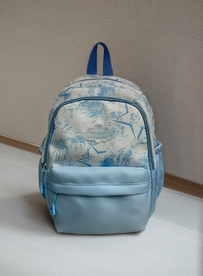 FASHION Trendy Light Blue Star - Splatter Design Student Backpack High Quality Wear-Resistant Fabric, With Certain Waterproofness For Backpacks And School Bags.  - Image 4