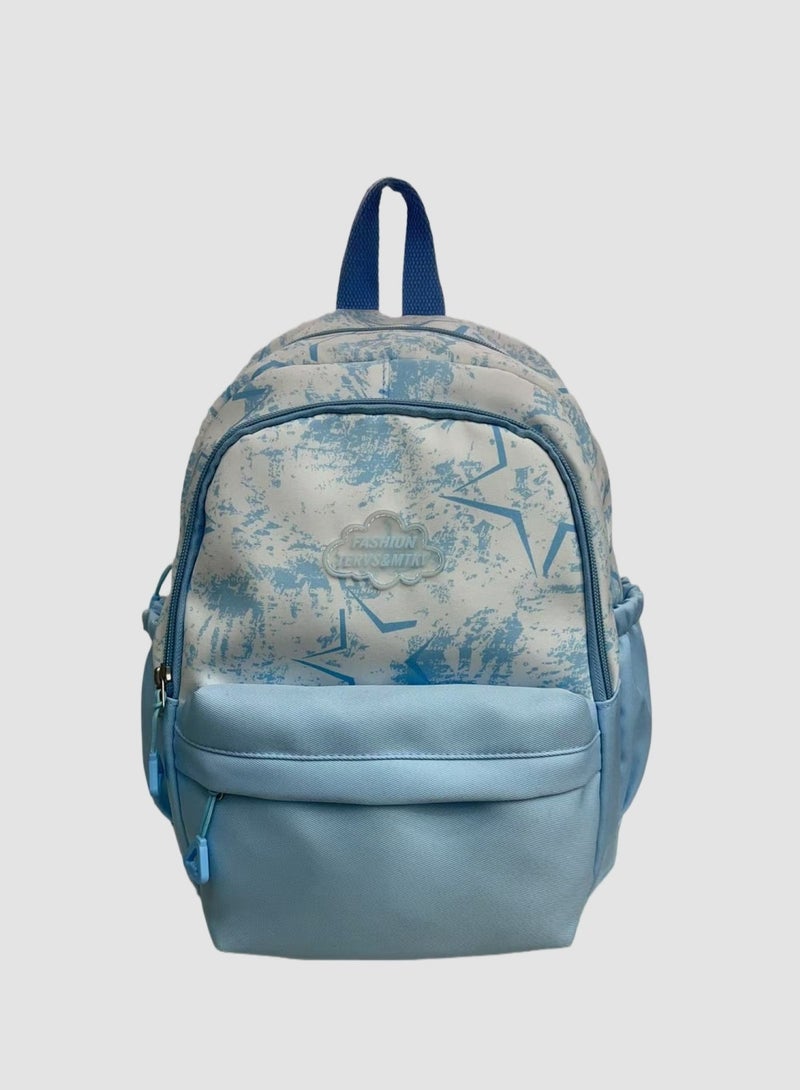 FASHION Trendy Light Blue Star - Splatter Design Girls' Small-sized Backpack High Quality Wear-Resistant Fabric, With Certain Waterproofness For Backpacks And School Bags. - Image 3