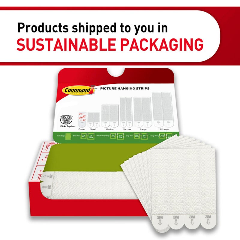 Command 20 lb XL Heavyweight Picture Hanging Strips 10 Pairs (20 Command Strips), Damage-Free Hanging Picture Hangers, Heavy Duty Wall Hanger for Home Decor, White Adhesive - Image 3