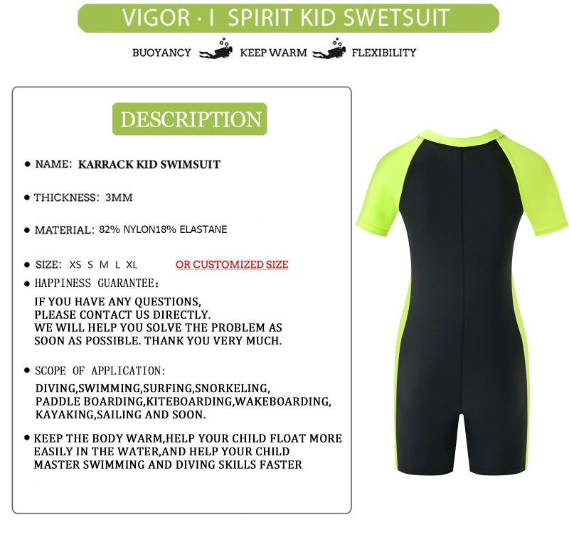 karrack Girls and Boys One Piece Rash Guard Swimsuit Kid Water Sport Short Swimsuits UPF 50+ Sun Protection Bathing Suits Black (Size 11-13Years) - Image 4