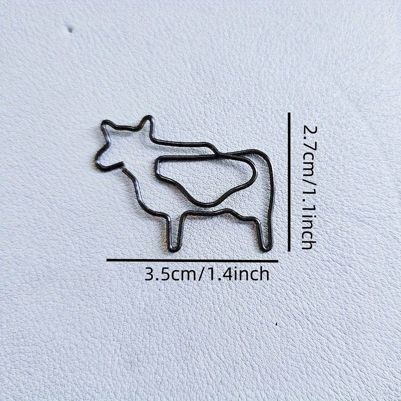20 Pcs Black And White Cow Animal Shaped Metal Paper Clips For Office Supplies Gift For Cow Lovers - Image 2