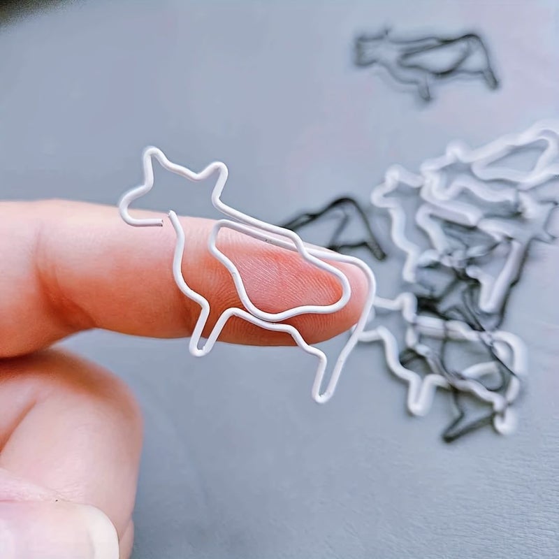 20 Pcs Black And White Cow Animal Shaped Metal Paper Clips For Office Supplies Gift For Cow Lovers - Image 4