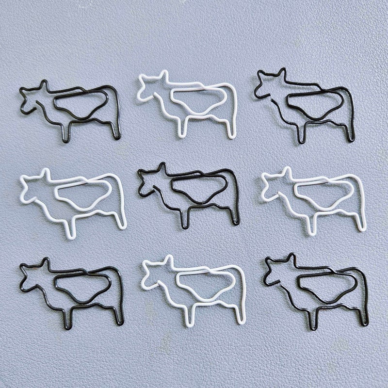 20 Pcs Black And White Cow Animal Shaped Metal Paper Clips For Office Supplies Gift For Cow Lovers - Image 5