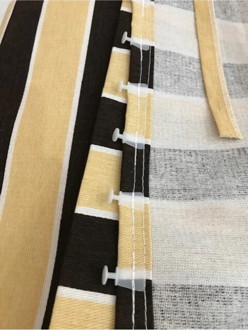 Pamukkale Branda Pamukkale Canvas Balcony Curtain Cornice Buckle Laced Brown Cream Sunshade Curtain 260X200