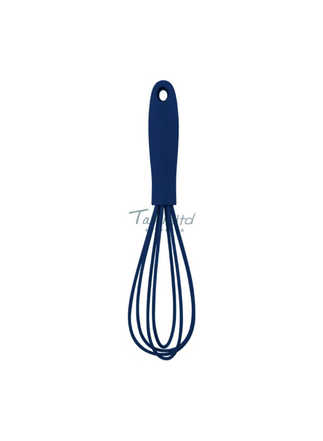 6-inch Stainless Steel Silicone Mini Egg Beater Colorful Mixer Baking Tool Compact Kitchen Utensil Manual Egg Beater-Color:Ink Blue  - Image 1