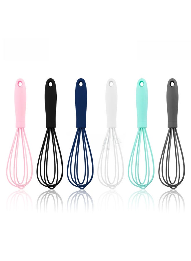 6-inch Stainless Steel Silicone Mini Egg Beater Colorful Mixer Baking Tool Compact Kitchen Utensil Manual Egg Beater-Color:Ink Blue  - Image 2