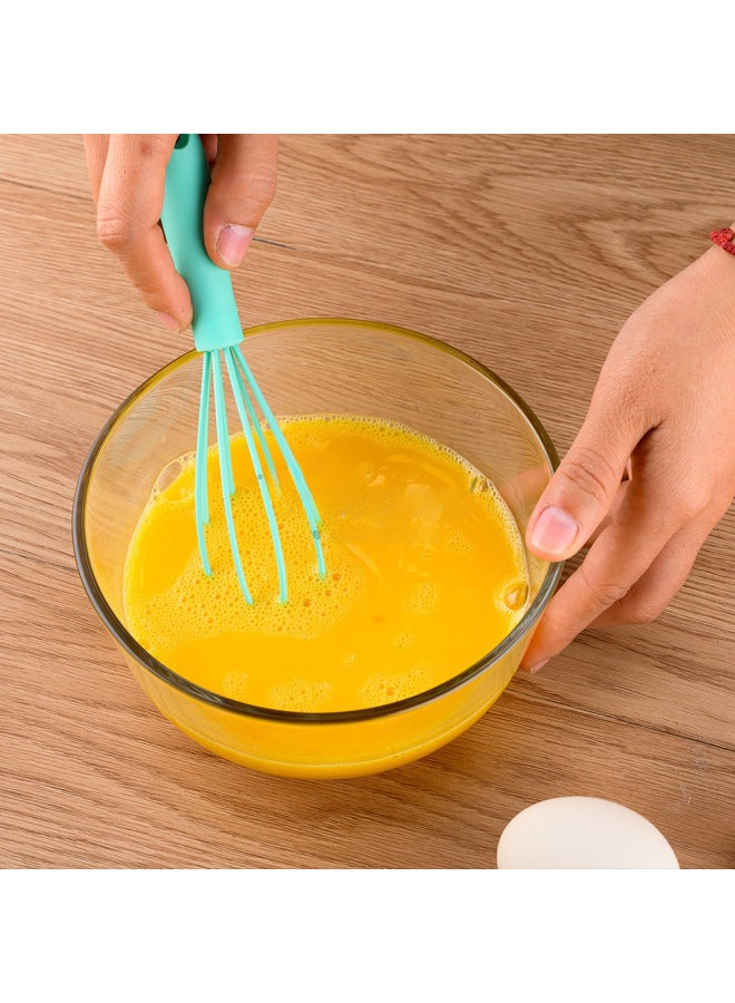 6-inch Stainless Steel Silicone Mini Egg Beater Colorful Mixer Baking Tool Compact Kitchen Utensil Manual Egg Beater-Color:Ink Blue  - Image 5