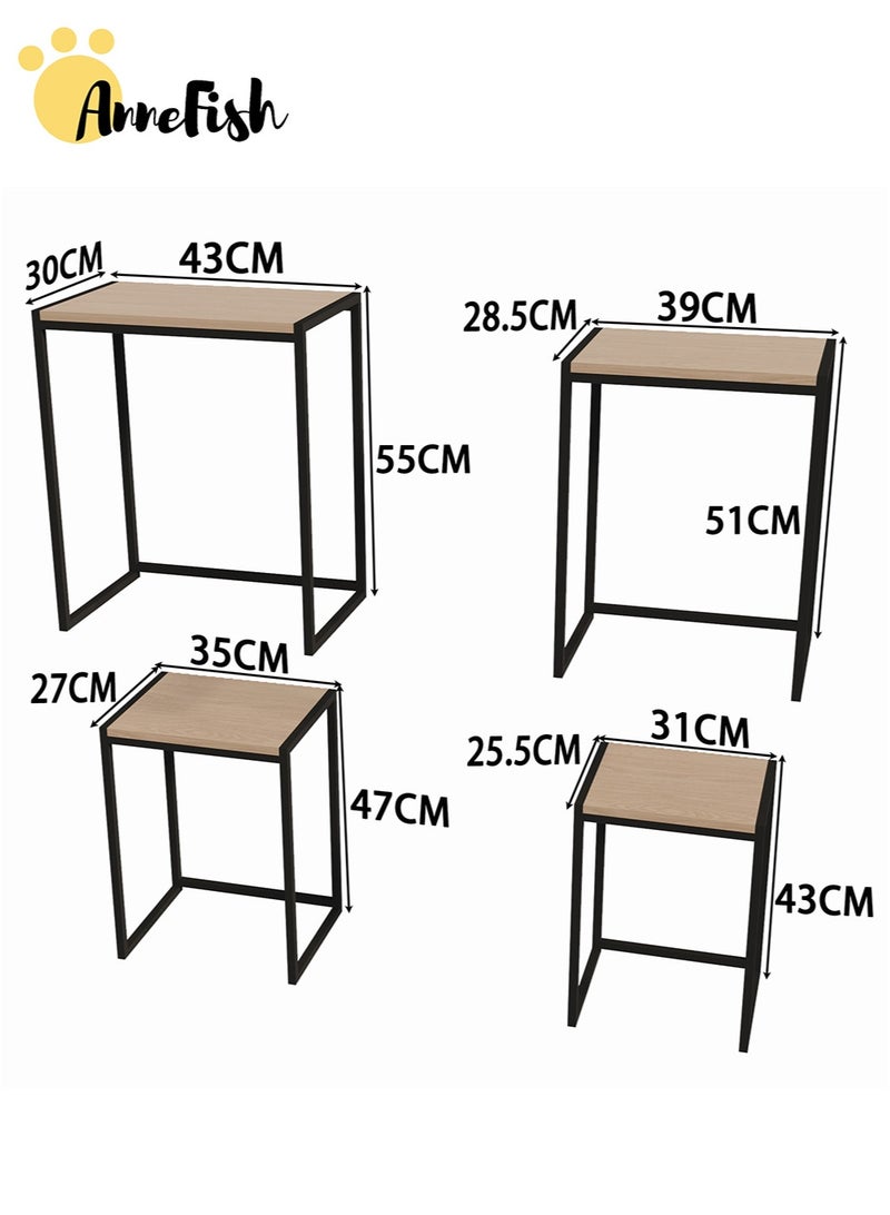 AnneFish 8Pcs C-Shaped Coffee Service Table Set Sofa Side Nesting Table End Table For Home Living Room Bedroom Small Coffee Table Couch Table Metal Frame Easy Assembly - Image 3