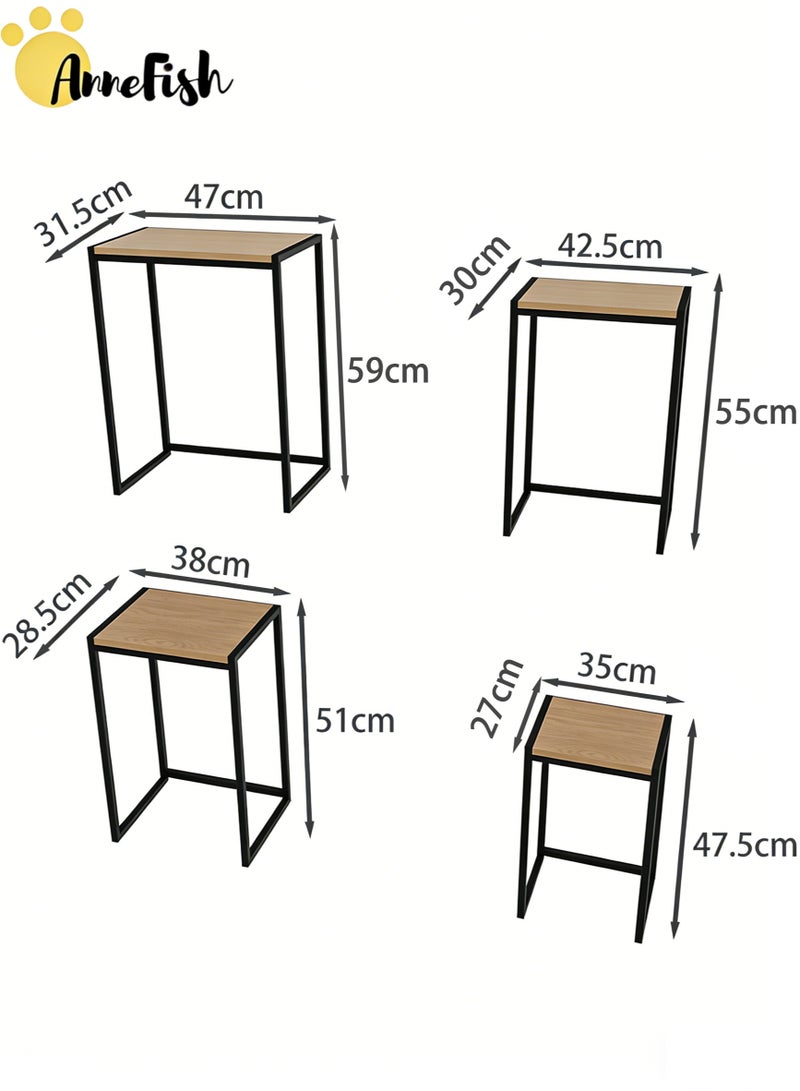 آن فش طقم طاولات قهوة على شكل حرف C مكون من 8 قطع، طاولات جانبية متداخلة للأريكة، طاولات جانبية لغرفة المعيشة أو غرفة النوم، طاولة قهوة صغيرة، طاولة أريكة، إطار معدني، سهلة التركيب - Image 3