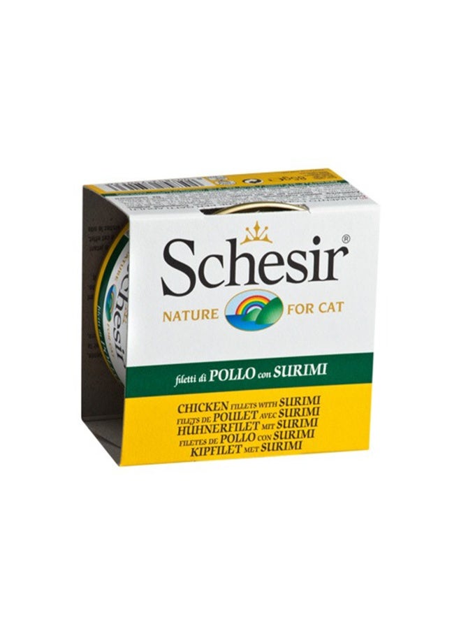 شيسر طعام شيزر الرطب للقطط البالغة بنكهة الدجاج والسوريمي