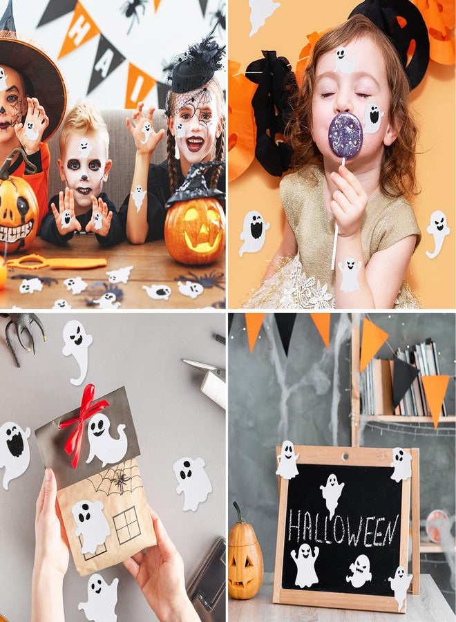 Whaline 160Pcs Halloween Ghost Foam Stickers 8 Styles Self Adhesive Sticker White Black Cute Funny Ghost Shape Craft Foam Stickers for Kids Halloween Party DIY Art Crafts Home Decoration - Image 4