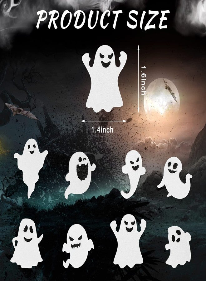 Whaline 160Pcs Halloween Ghost Foam Stickers 8 Styles Self Adhesive Sticker White Black Cute Funny Ghost Shape Craft Foam Stickers for Kids Halloween Party DIY Art Crafts Home Decoration - Image 3
