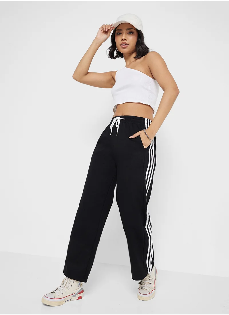 جينجر Contrast Side Stripe Wide Fit Pullon Pants