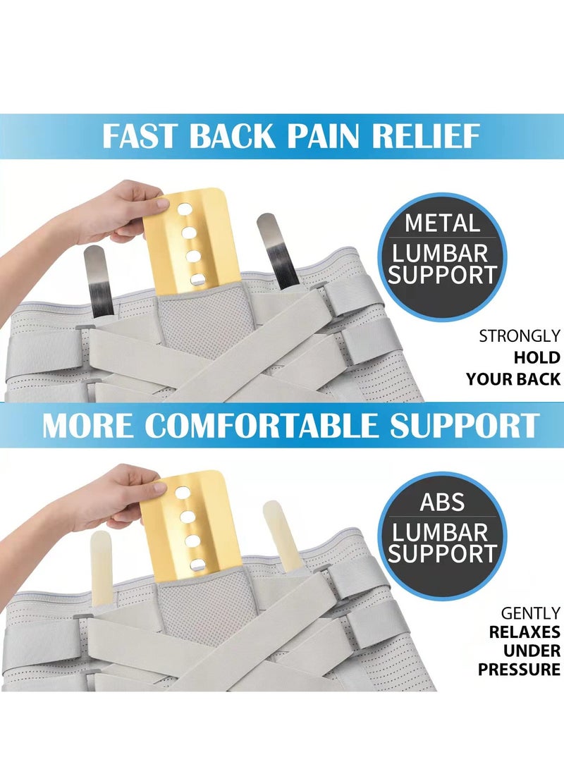 Lower Back Pain Relief Brace - Support Belt for Men & Women with Herniated Disc & Sciatica. Features Removable Stays and Two Hardness Options for Optimal Support (Medium Size). - Image 4