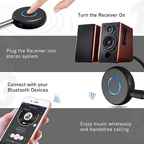 SONRU Bluetooth Aux Adapter for Car, Wireless Audio Receiver, Portable Hands-Free Kit with RCA AUX 3.5mm for Home/Car Stereo Music Streaming Sound System - Image 5