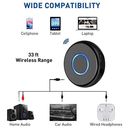 SONRU Bluetooth Aux Adapter for Car, Wireless Audio Receiver, Portable Hands-Free Kit with RCA AUX 3.5mm for Home/Car Stereo Music Streaming Sound System - Image 4