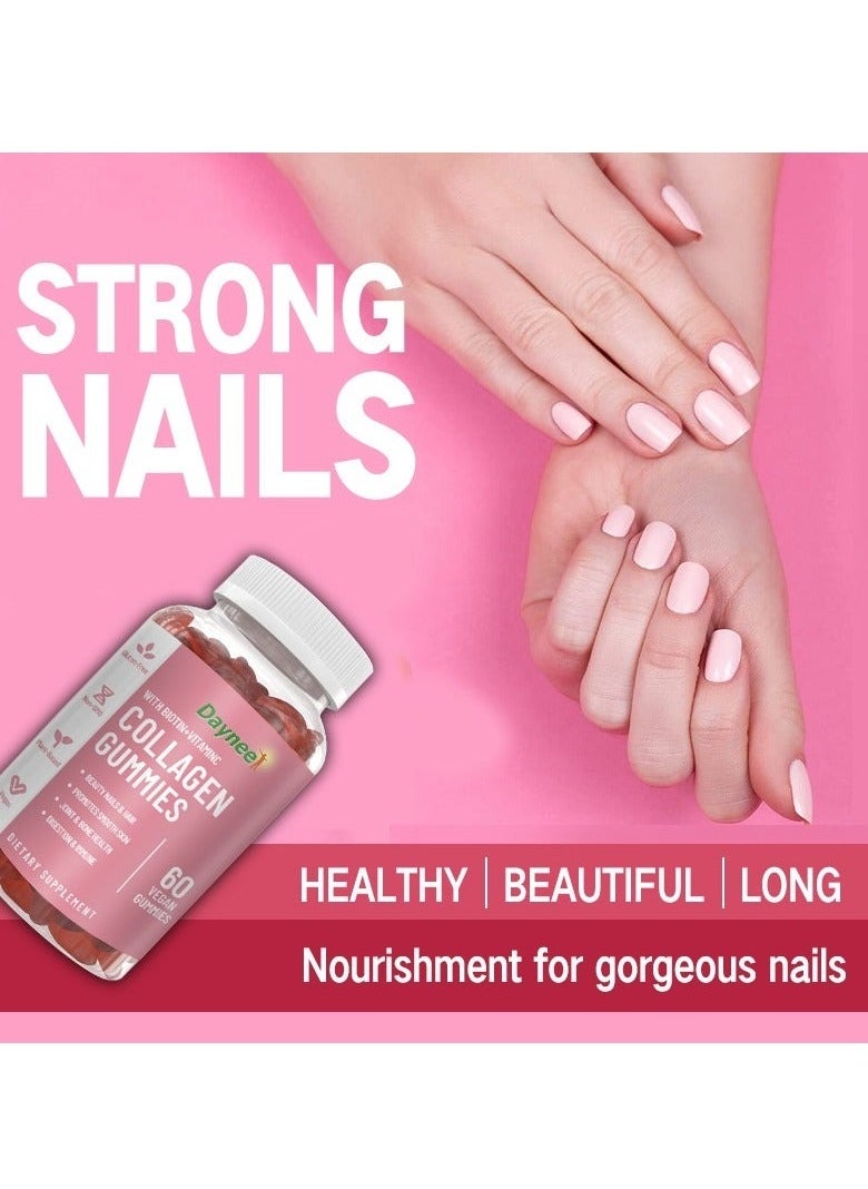 Daynee - 60 Vegan Gummies Collagen Gummies，Beauty Nails & Hair，Promotes Smooth Skin，Joint & Bone Health，Digestion & Immune - Image 1