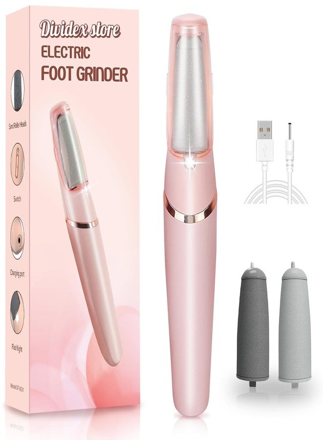DIVIDEX STORE callus remover for feet dead skin remover pedicure tools Callus Remover Hard and Dead Skin Remover Electric Foot Callus Remover Rechargeable Pedicure Tool (Pink) - Image 1