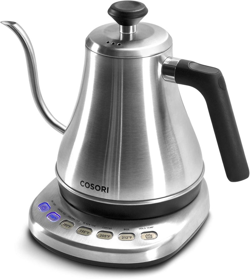 COSORI Gooseneck Electric Kettle with 5 Variable Presets, Pour Over & Coffee maker, 100% Stainless Steel Inner Lid & Bottom, 1200 Watt Quick Heating, 0.8L, Silver - Image 1