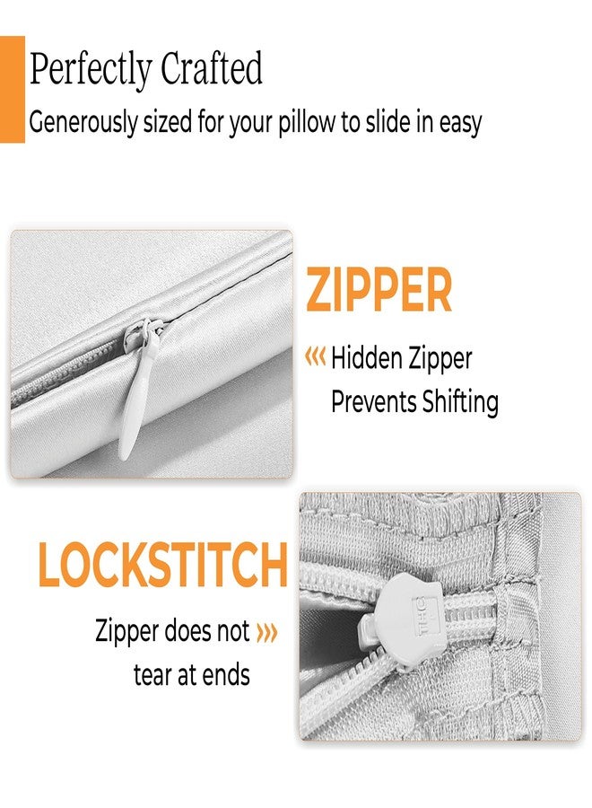 Sleep Mantra غطاء وسادة سليب مانترا من الحرير الأبيض، مقاس قياسي - حرير طبيعي 100%، ناعم الملمس، 20 × 26 بوصة، 22 مومي، قابل للغسل، ناعم، مثالي للعناية بالشعر والبشرة - Image 5
