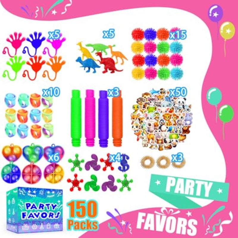 Party Favors for 8-12 4-8, 150-Pack Fidget Toys Bulk, Treasure Box Toys for Classroom, Stocking Stuffers Goodie Bags, Classroom Prizes, Birthday Holiday for Boys Girls - Image 3
