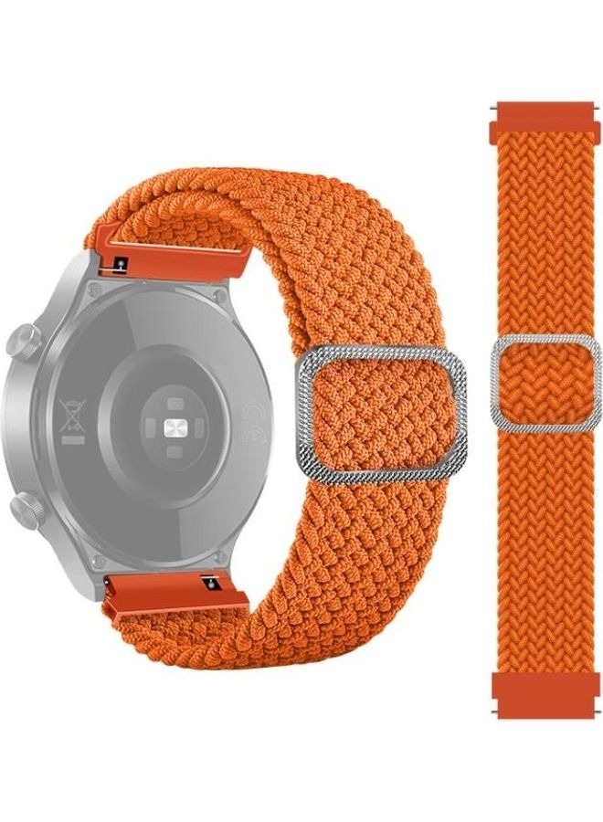 NIBEMINENT Adjustable Nylon Braided Replacement Strap Watchband For Samsung Galaxy Watch Active2 44mm Orange - Image 1