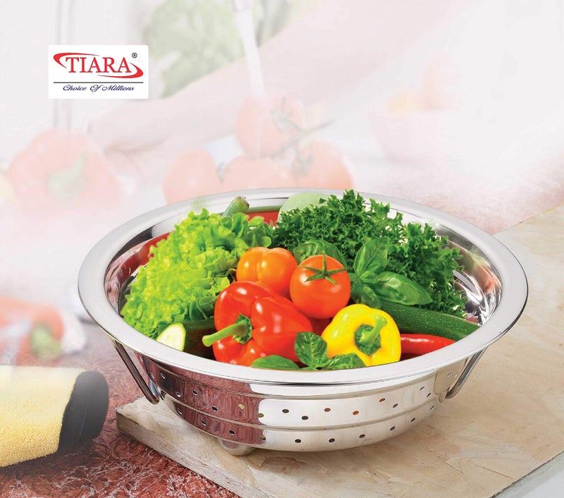 TIARA - AAKRUTI No. 3 Colander Stainless Steel, Washing Bowl, Strainer for Kitchen 1pc (Medium) - Image 5