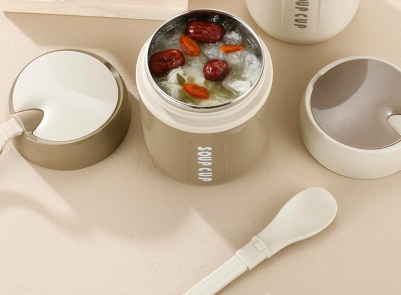Homies HOMIES Stainless Steel Soup Cup Bowl with Lid Spoon Holder Souptok Maggi Bowl Noodles Pasta Bowl Mug Hot Containers for Lunch Thermoses 480ml Multicolor - Image 5