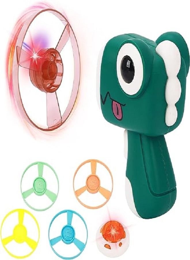 Disc Launcher Toys 4 Flying Saucer 1 Luminous Aerial Toy Sky Spinning For Kids Early Development Gyro For Children Party Outdoor And Indoor - Image 1