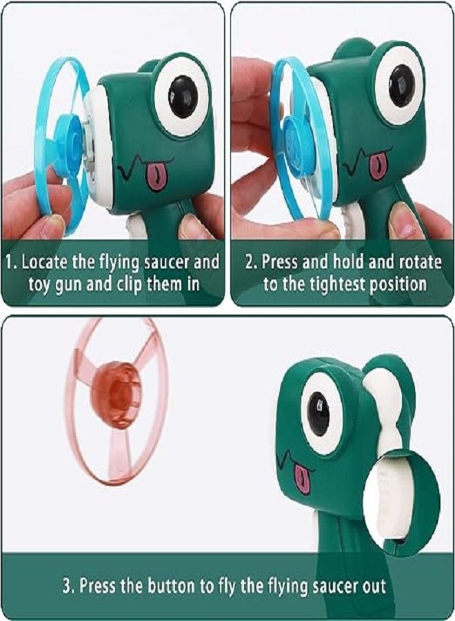 Disc Launcher Toys 4 Flying Saucer 1 Luminous Aerial Toy Sky Spinning For Kids Early Development Gyro For Children Party Outdoor And Indoor - Image 3