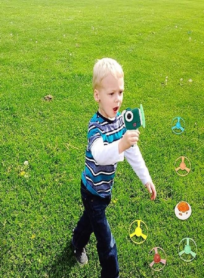 Disc Launcher Toys 4 Flying Saucer 1 Luminous Aerial Toy Sky Spinning For Kids Early Development Gyro For Children Party Outdoor And Indoor - Image 5