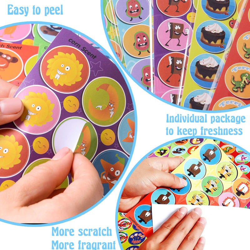 HORIECHALY Smelly Stickers for Kids, Scratch and Sniff Stickers 48 Sheets 746 PCS, 16 Different Scents Scented Stickers, Sensory Fun Reward Stickers for Classroom Engagement and Creative Play - Image 4