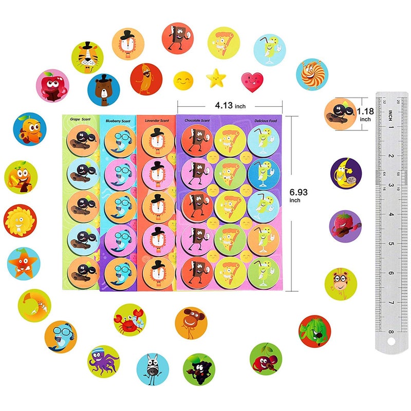 HORIECHALY Smelly Stickers for Kids, Scratch and Sniff Stickers 48 Sheets 746 PCS, 16 Different Scents Scented Stickers, Sensory Fun Reward Stickers for Classroom Engagement and Creative Play - Image 3