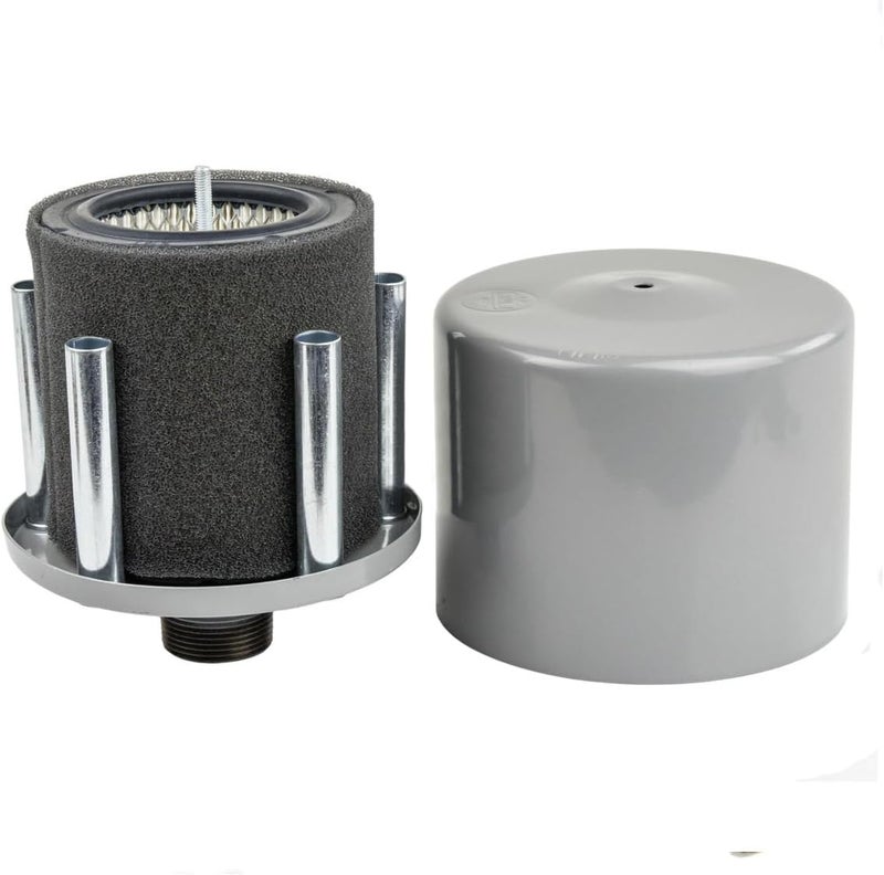 Solberg 1.25" Inch Air Compressor Intake Filter Silencer with Metal Housing Canister - Image 2