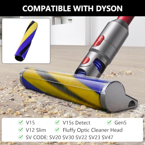 Yivy for Dyson V15/V15s Detect/Gen5/V12 Slim - Fluffy Roller Brush Soft Floor Brush, No.971634-01 - Image 2