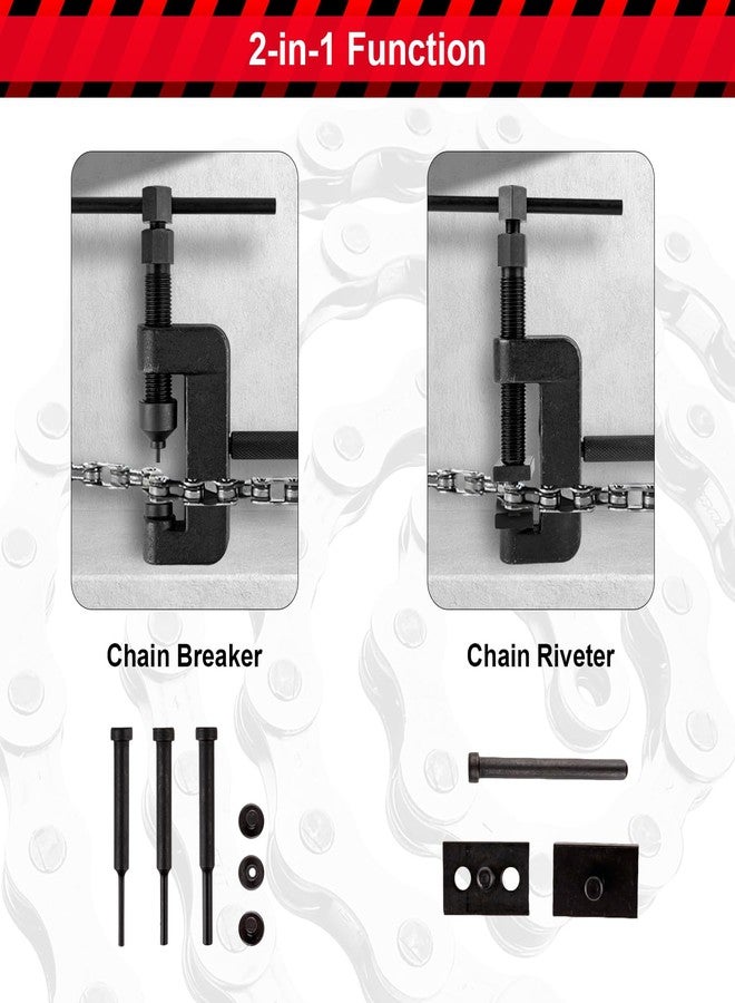 AJulyBee 13PCS Motorcycle Chain Breaker Tool Kit, AJulyBee Chain Rivet Tool Set - Heavy Duty Chain Cutter & Link Removal Tool for Bike, ATV - Image 4