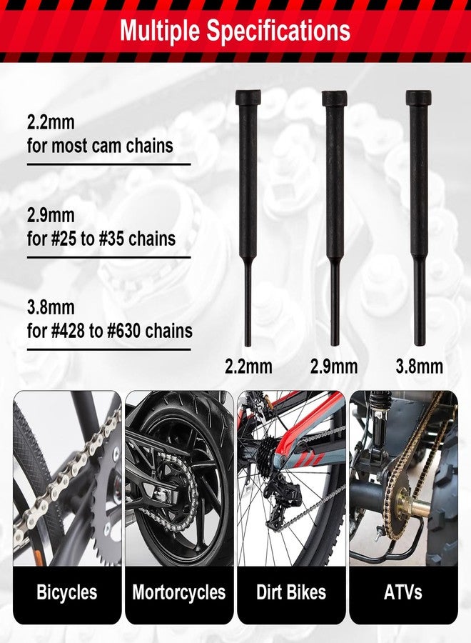 AJulyBee 13PCS Motorcycle Chain Breaker Tool Kit, AJulyBee Chain Rivet Tool Set - Heavy Duty Chain Cutter & Link Removal Tool for Bike, ATV - Image 3