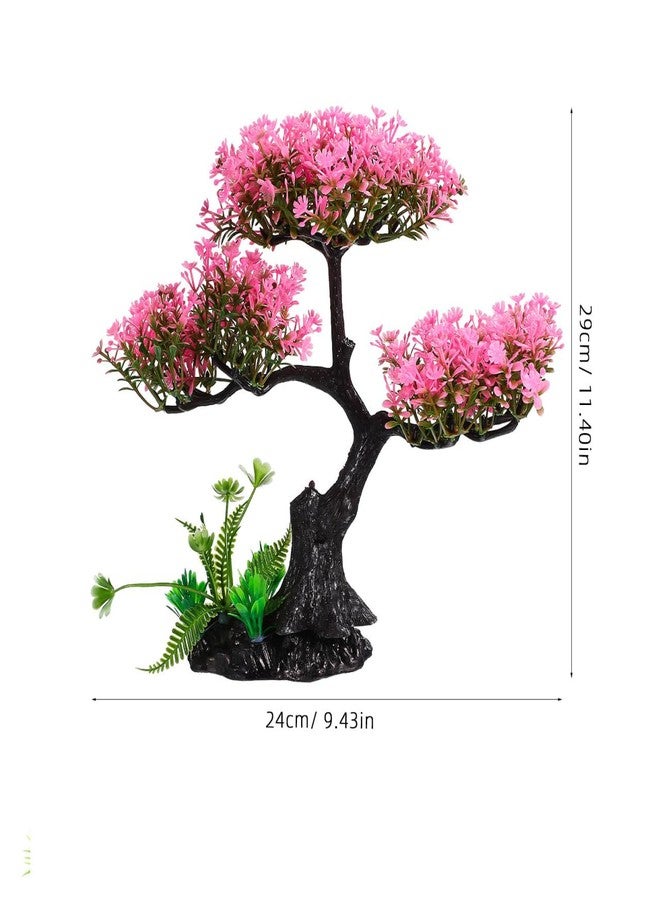 جارنيك مجموعة نباتات اصطناعية لحوض السمك من جارنيك، تتضمن عشب شجرة زهر الكرز الوردي، لتزيين أحواض السمك المنزلية والمكتبية. - Image 2