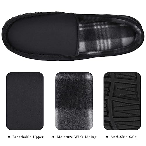 MIXIN Slippers for Men House Shoes Moccasin with Comfortable Memory Foam Indoor Outdoor black 10 - Image 5