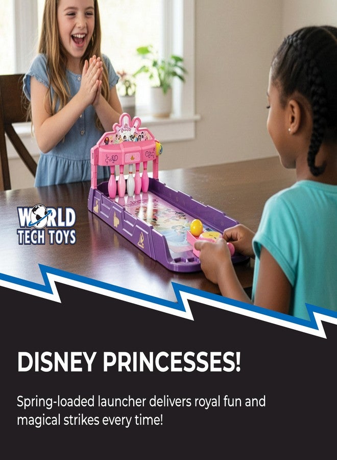 World Tech Toys Disney Princesses Tabletop Bowling Game, Spring Launcher, Auto-Reset Pins - Image 2