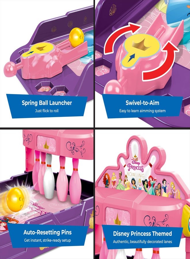 World Tech Toys Disney Princesses Tabletop Bowling Game, Spring Launcher, Auto-Reset Pins - Image 3