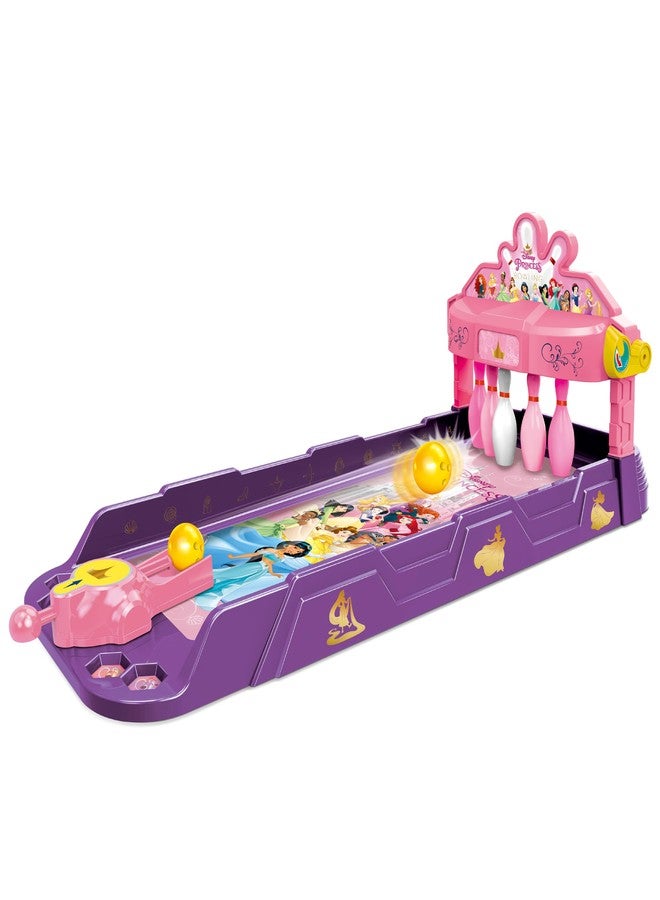 World Tech Toys Disney Princesses Tabletop Bowling Game, Spring Launcher, Auto-Reset Pins - Image 1