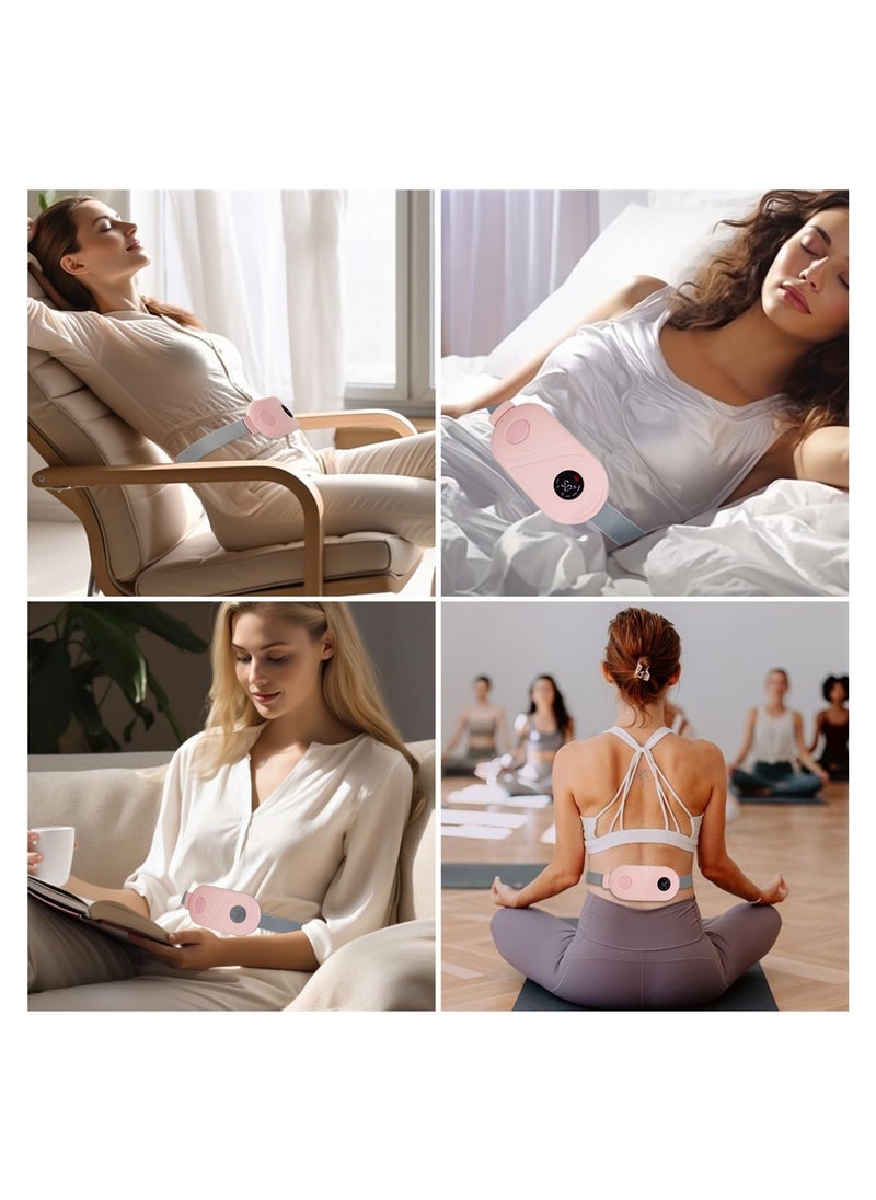 SYOSI Heating Pads, Portable Heating Pad for Back Pain Relief, Fast Period Pain Relief Heated Waist Pad with 3 Heat Levels and 3 Massage Modes, Back or Belly Heating Pad, Ideal Gifts for Women  - Image 5