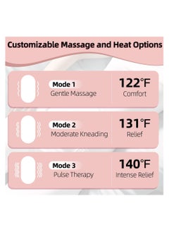 SYOSI Heating Pads, Portable Heating Pad for Back Pain Relief, Fast Period Pain Relief Heated Waist Pad with 3 Heat Levels and 3 Massage Modes, Back or Belly Heating Pad, Ideal Gifts for Women  - Image 2