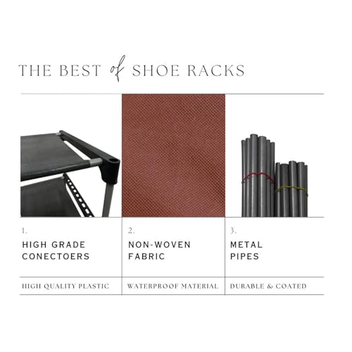 PHILOSHOP Multipurpose| 5 Layer Shoe Rack for Home Improvement Furniture & Adjustable Shelf| Chappal Stand| Brown - Image 5